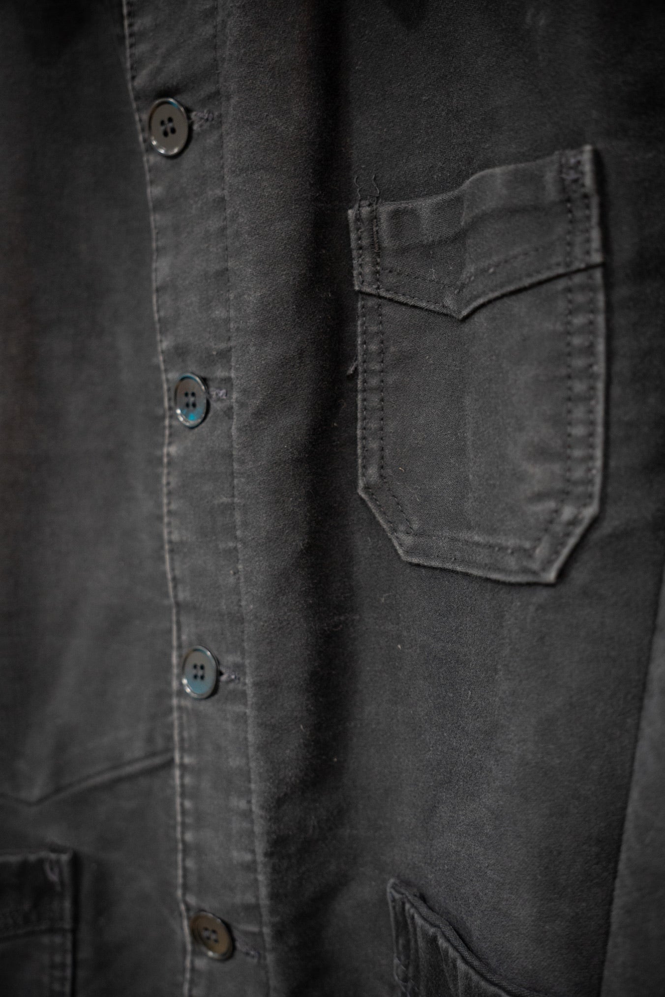 Veste en moleskine noire des années 40 « BEAU-FORT » Vintage français