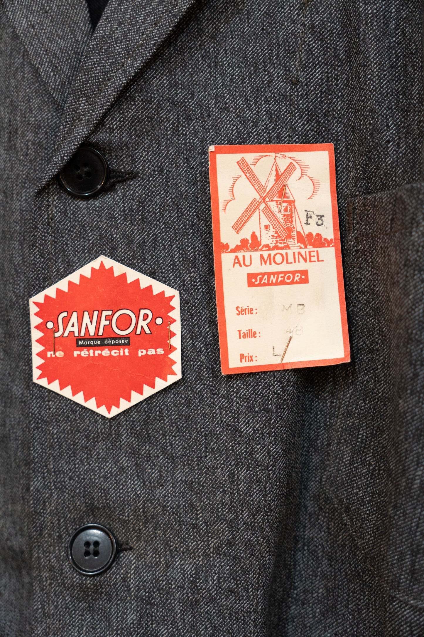 50-60s Black Chambray AtelierCoat « AU MOLINEL » DEAD STOCK