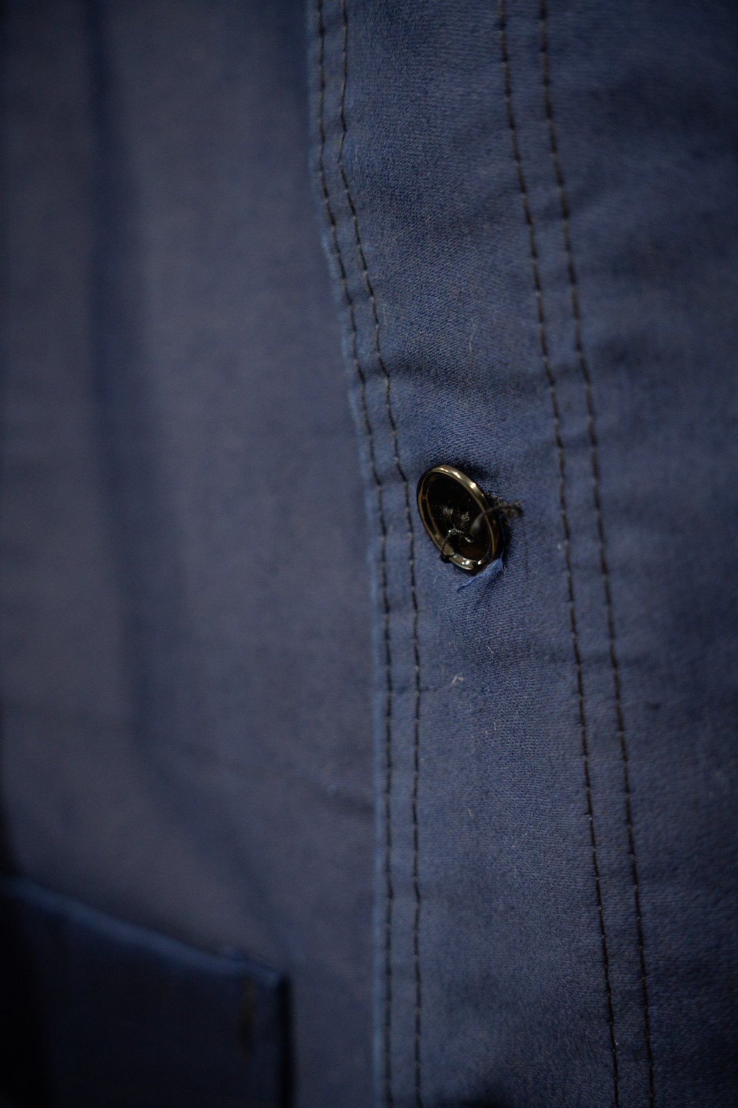 Veste en moleskine bleue des années 40 « A St Michel » DEAD STOCK