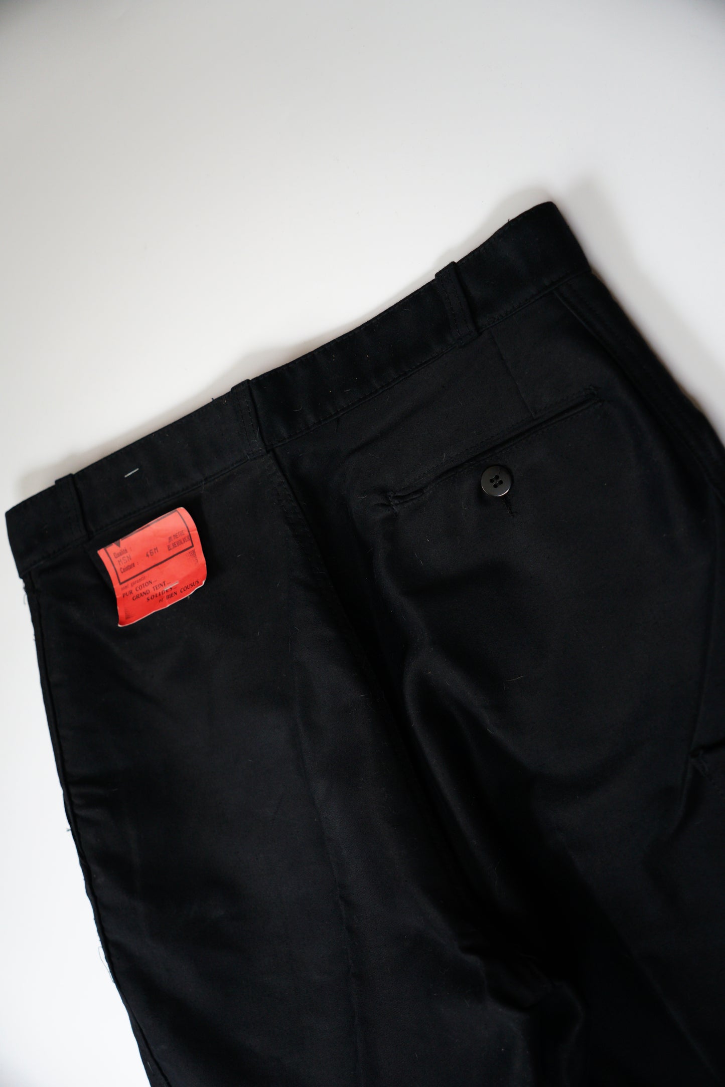 Pantalon en moleskine noir « Dubure & Deverchere » des années 50