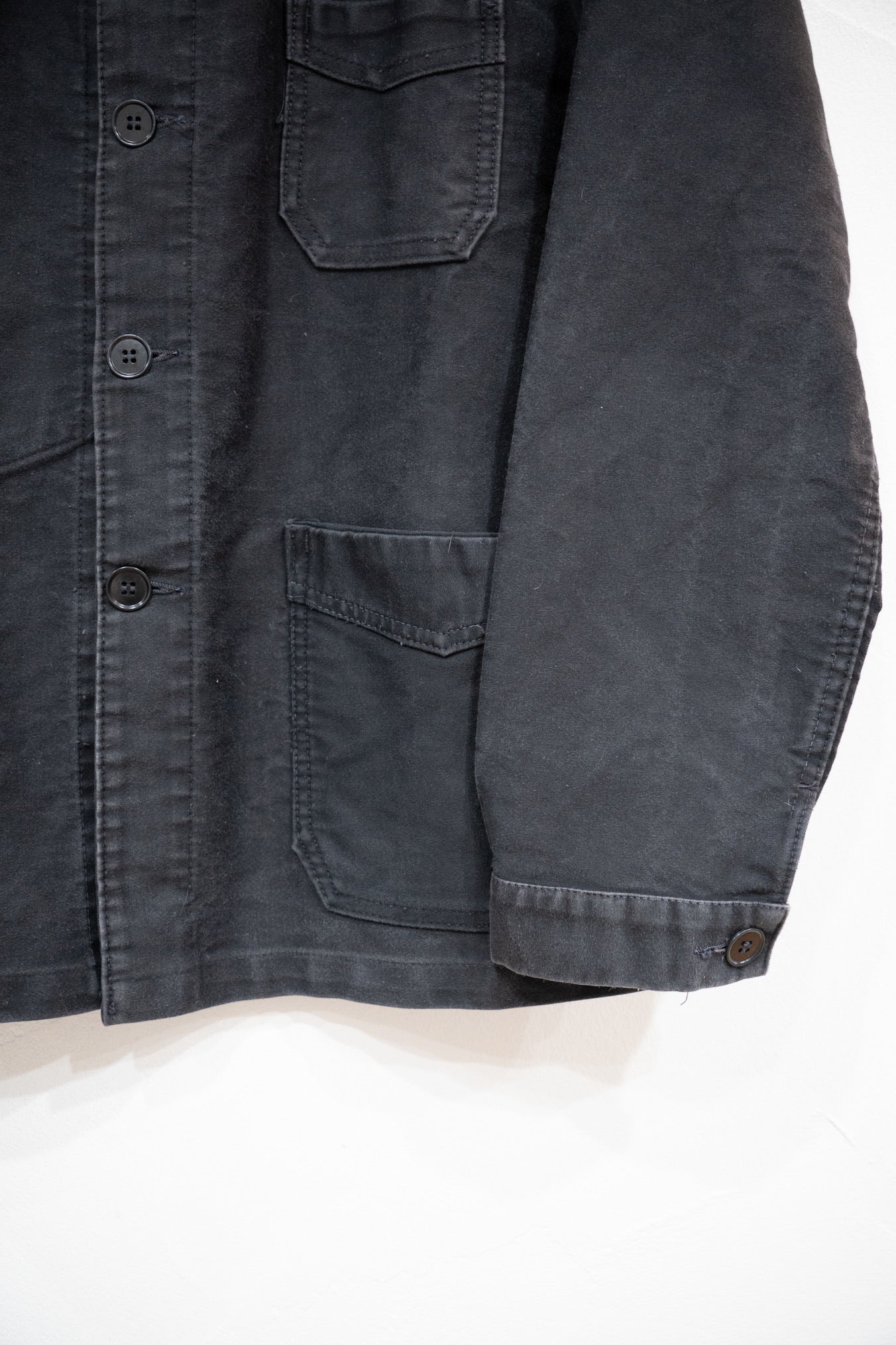 Veste en moleskine noire des années 40 « BEAU-FORT » Vintage français