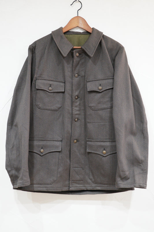 Jagdjacke aus den 50er Jahren Baumwollpiqué Braun Salz&Pfeffer „Dumont d'Urville” DEAD STOCK