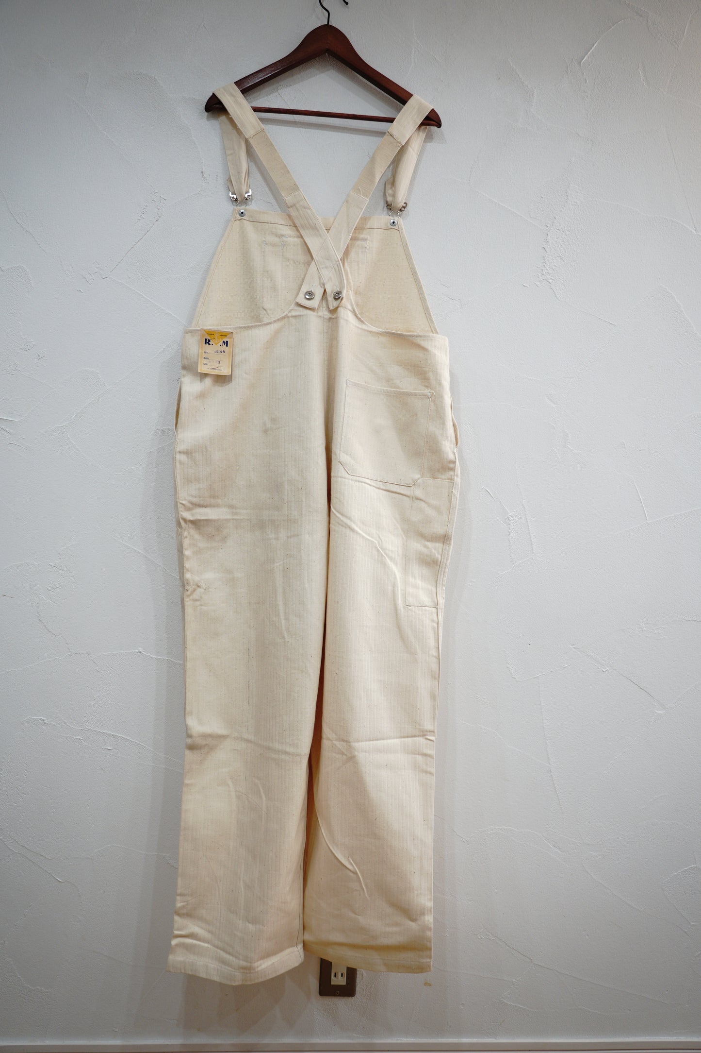 50s-60s Salopette en sergé à chevrons « DECATI » DEAD STOCK