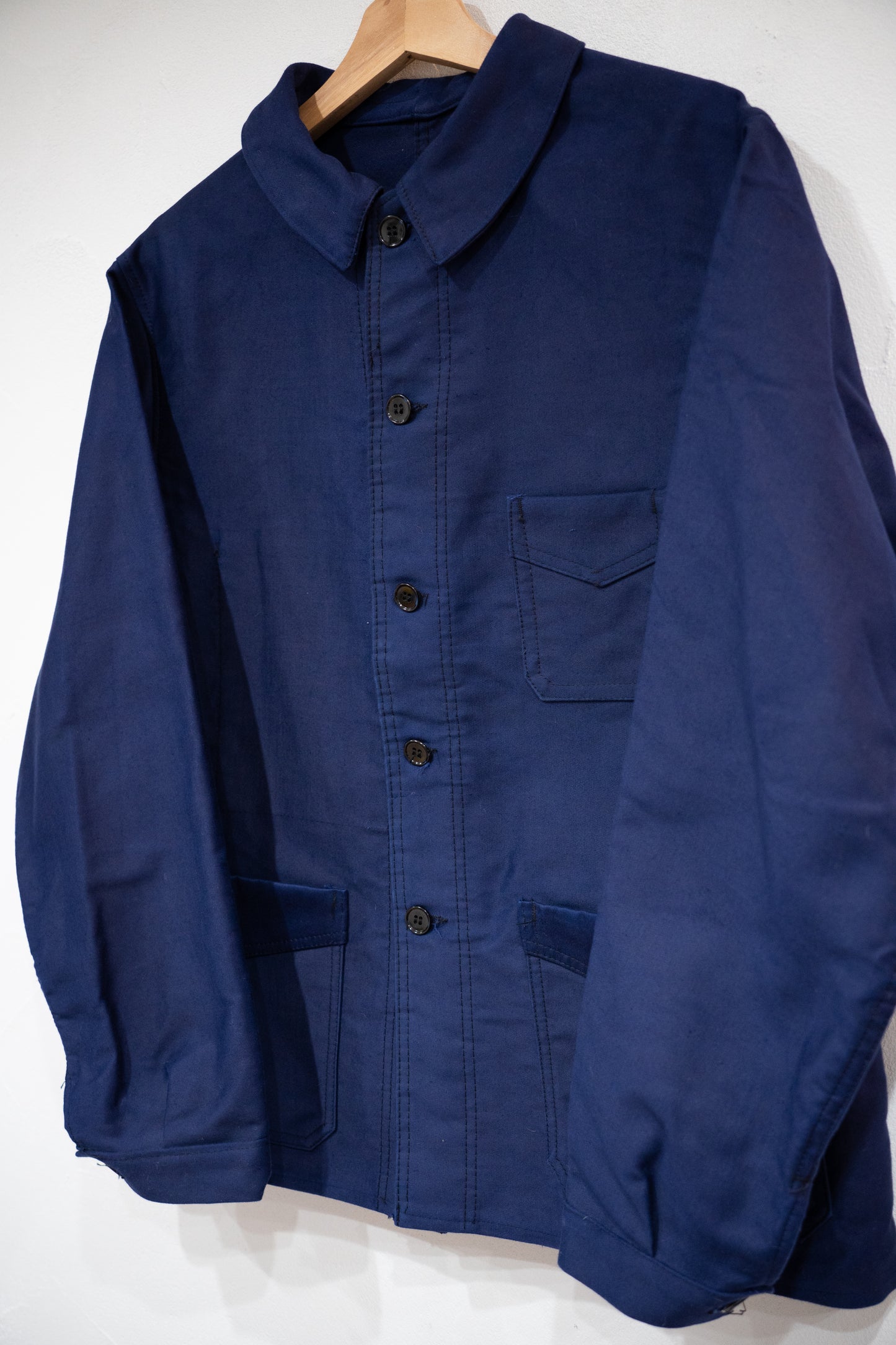 Veste en moleskine bleue des années 40 « A St Michel » DEAD STOCK