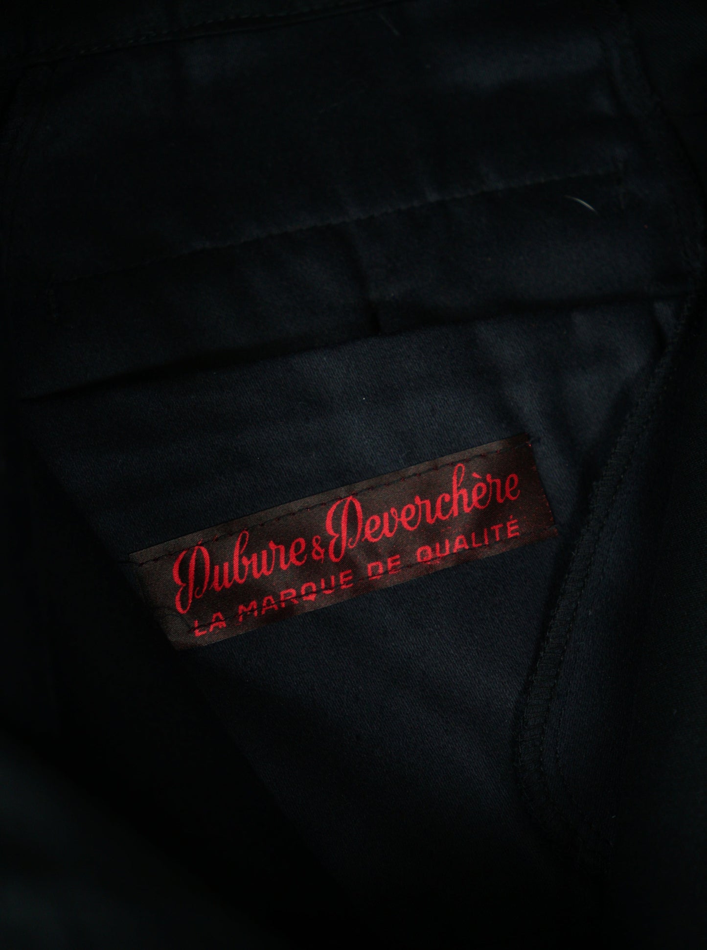 Pantalon en moleskine noir « Dubure & Deverchere » des années 50
