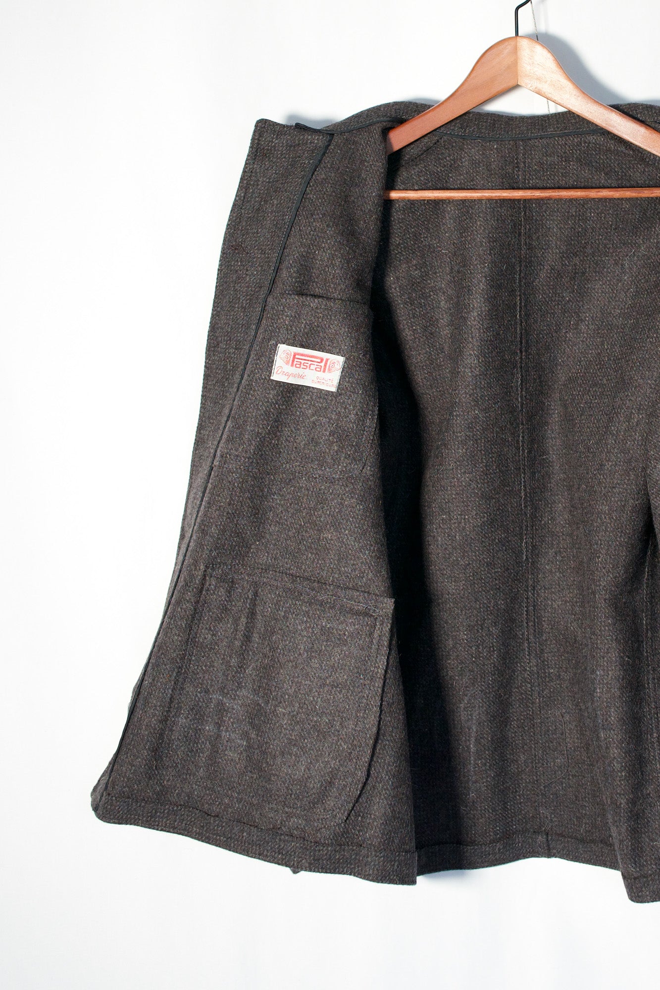 Veste de travail française Pascal en laine « Glay » des années 50, stock mort