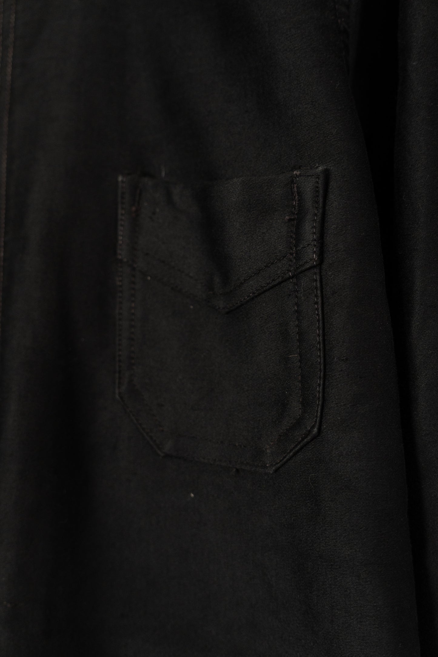 Veste de travail française en moleskine noire des années 30 « Le Travailleur »