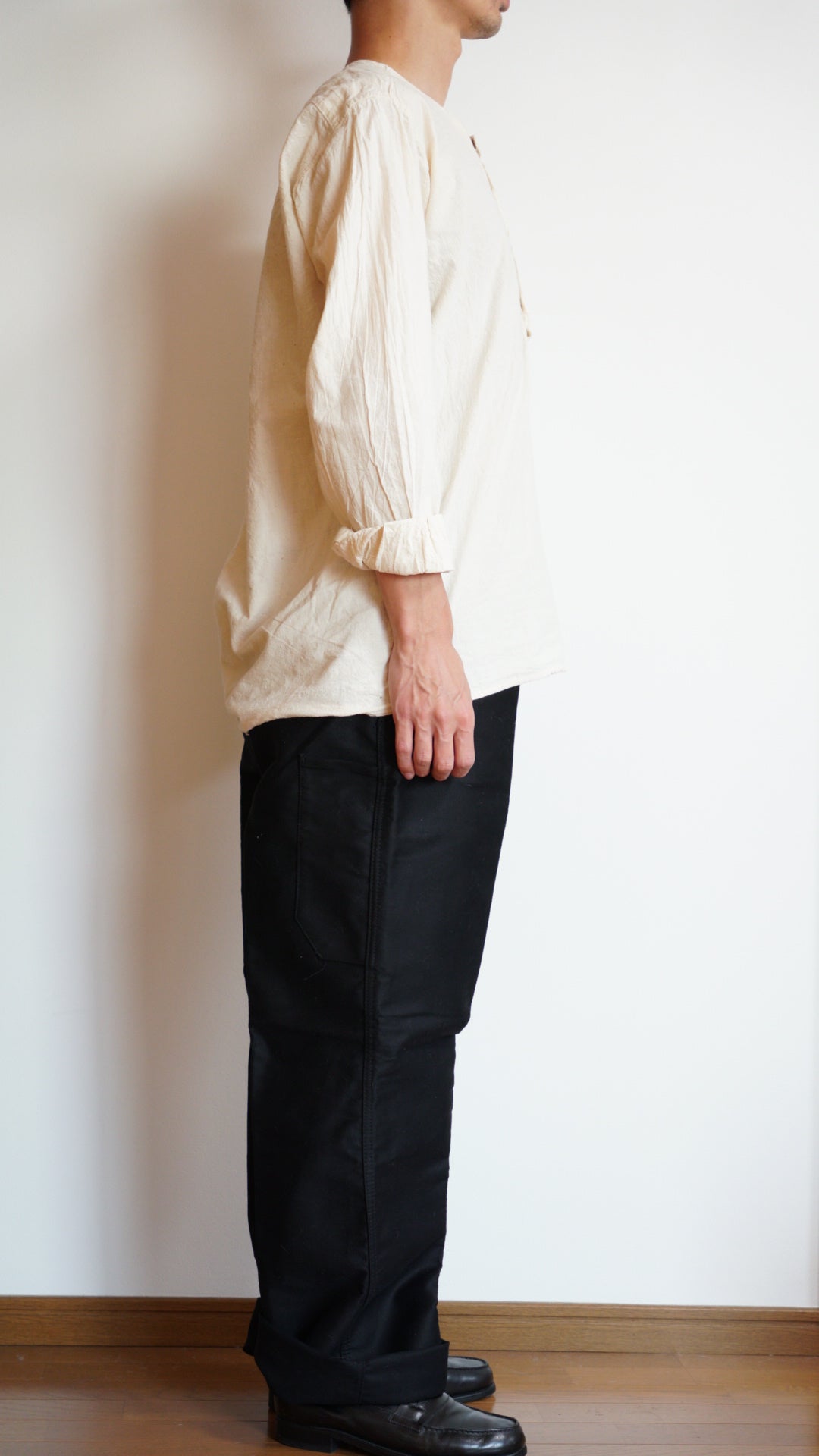 Pantalon en moleskine noir « Dubure & Deverchere » des années 50