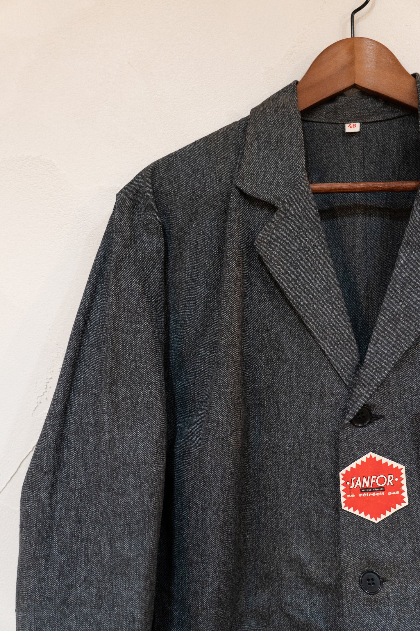 50-60s Black Chambray AtelierCoat « AU MOLINEL » DEAD STOCK