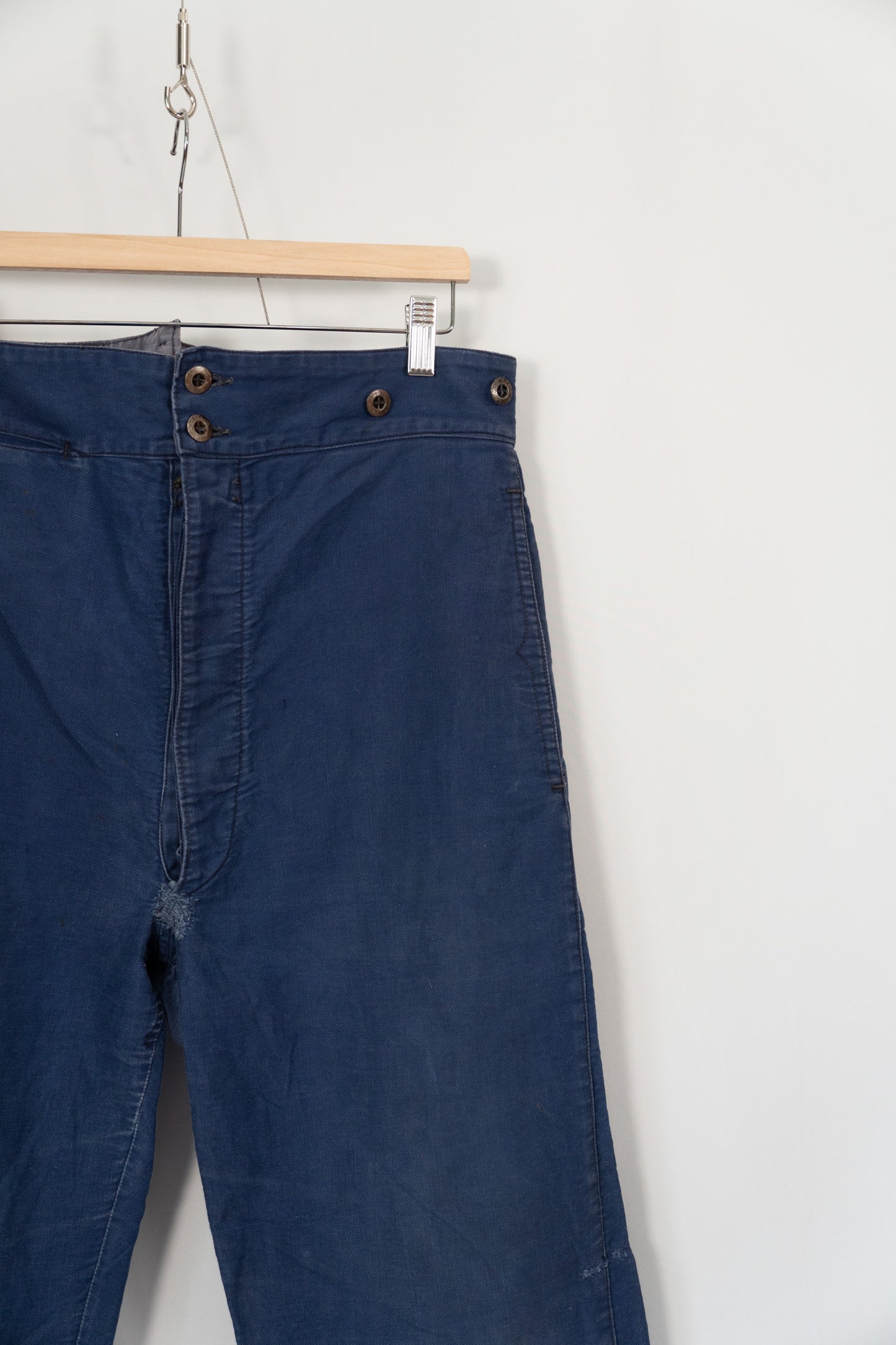 Pantalon de travail français en sergé de coton des années 40 « Saint-Georges »