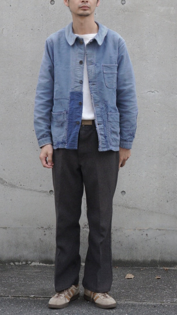40-50s French Work Blue Moleskin Jacket