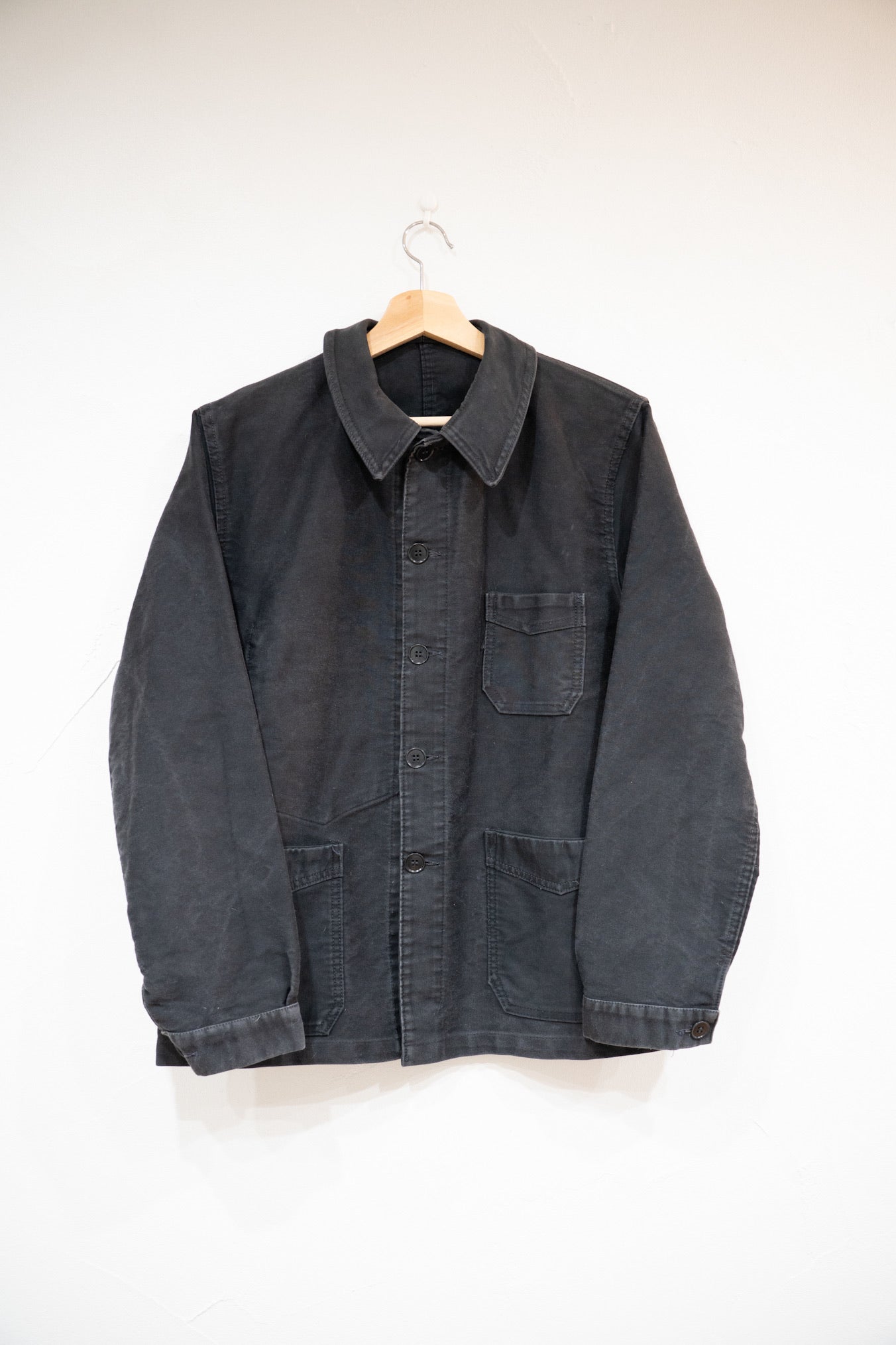 Veste en moleskine noire des années 40 « BEAU-FORT » Vintage français