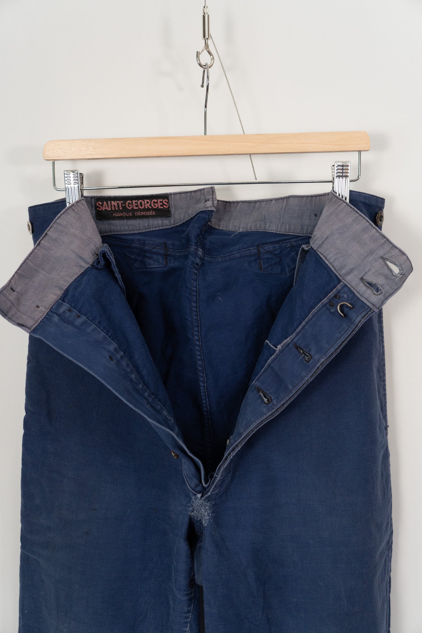 Pantalon de travail français en sergé de coton des années 40 « Saint-Georges »