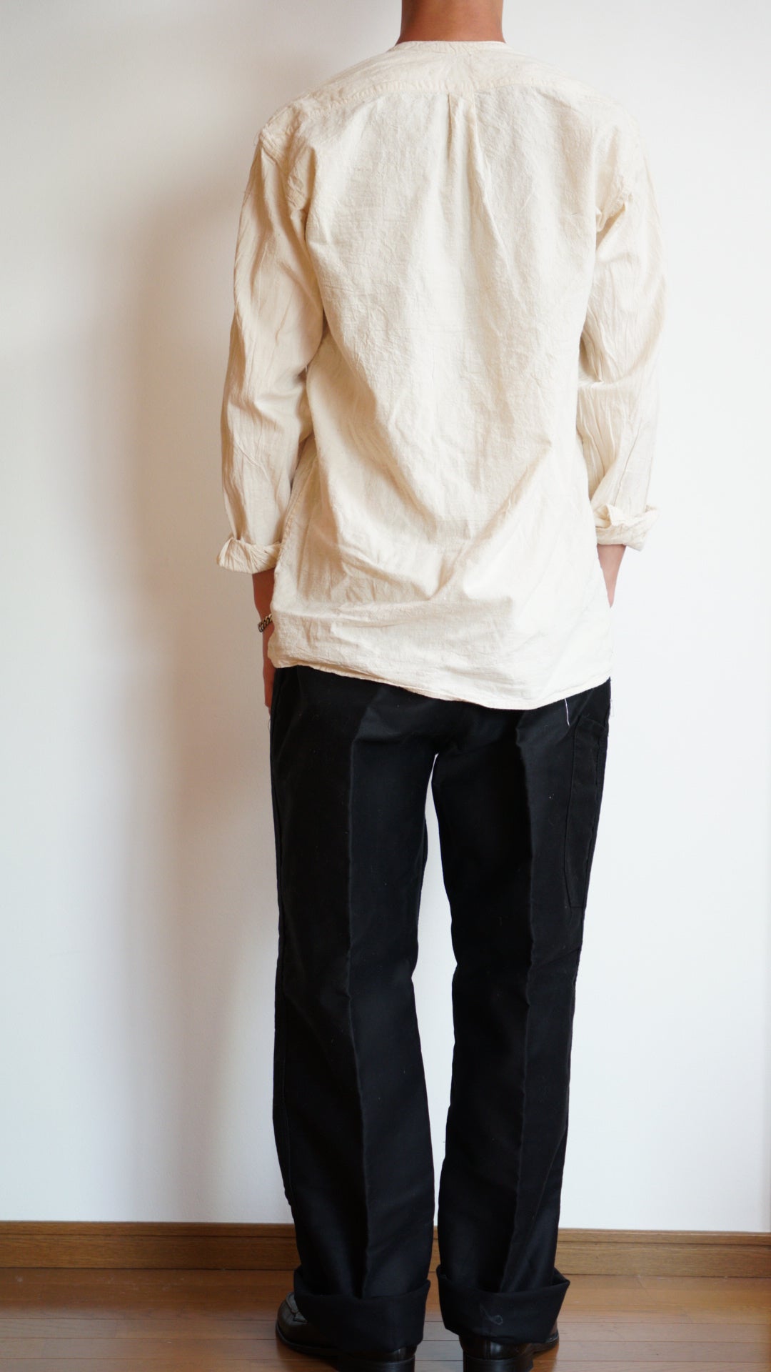 Pantalon en moleskine noir « Dubure & Deverchere » des années 50