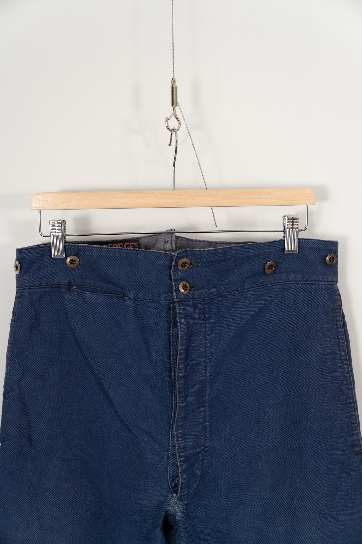 Pantalon de travail français en sergé de coton des années 40 « Saint-Georges »
