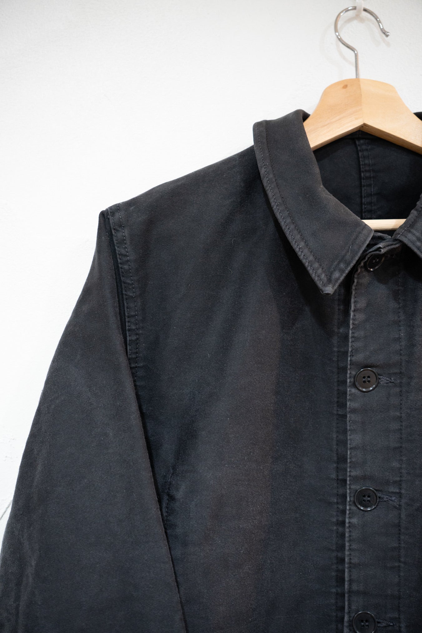 Veste en moleskine noire des années 40 « BEAU-FORT » Vintage français