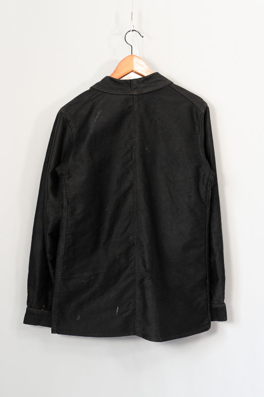 Französische Arbeitsjacke aus schwarzem Moleskin aus den 30er Jahren „Le Travailleur”