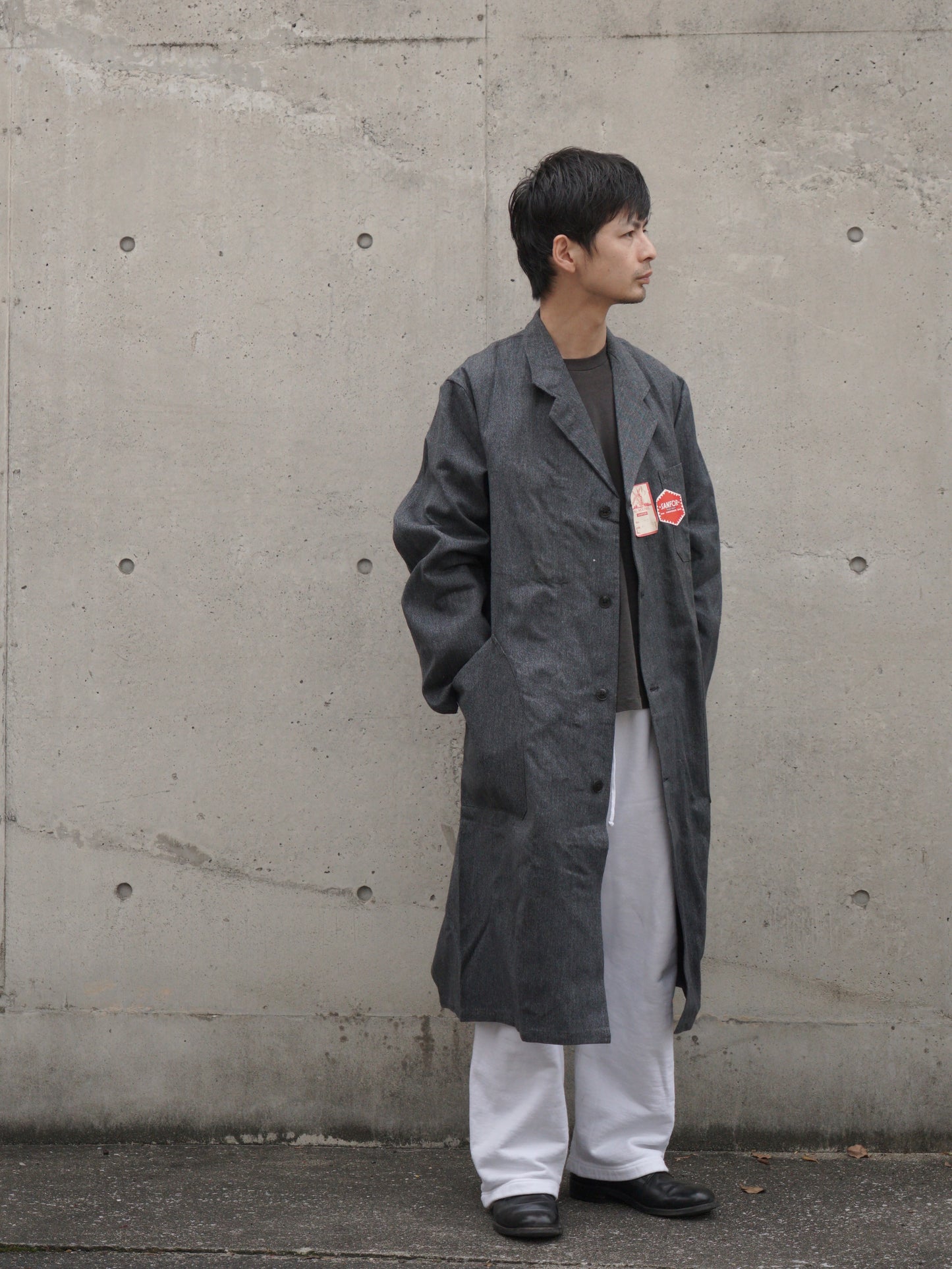 50-60s Black Chambray AtelierCoat « AU MOLINEL » DEAD STOCK