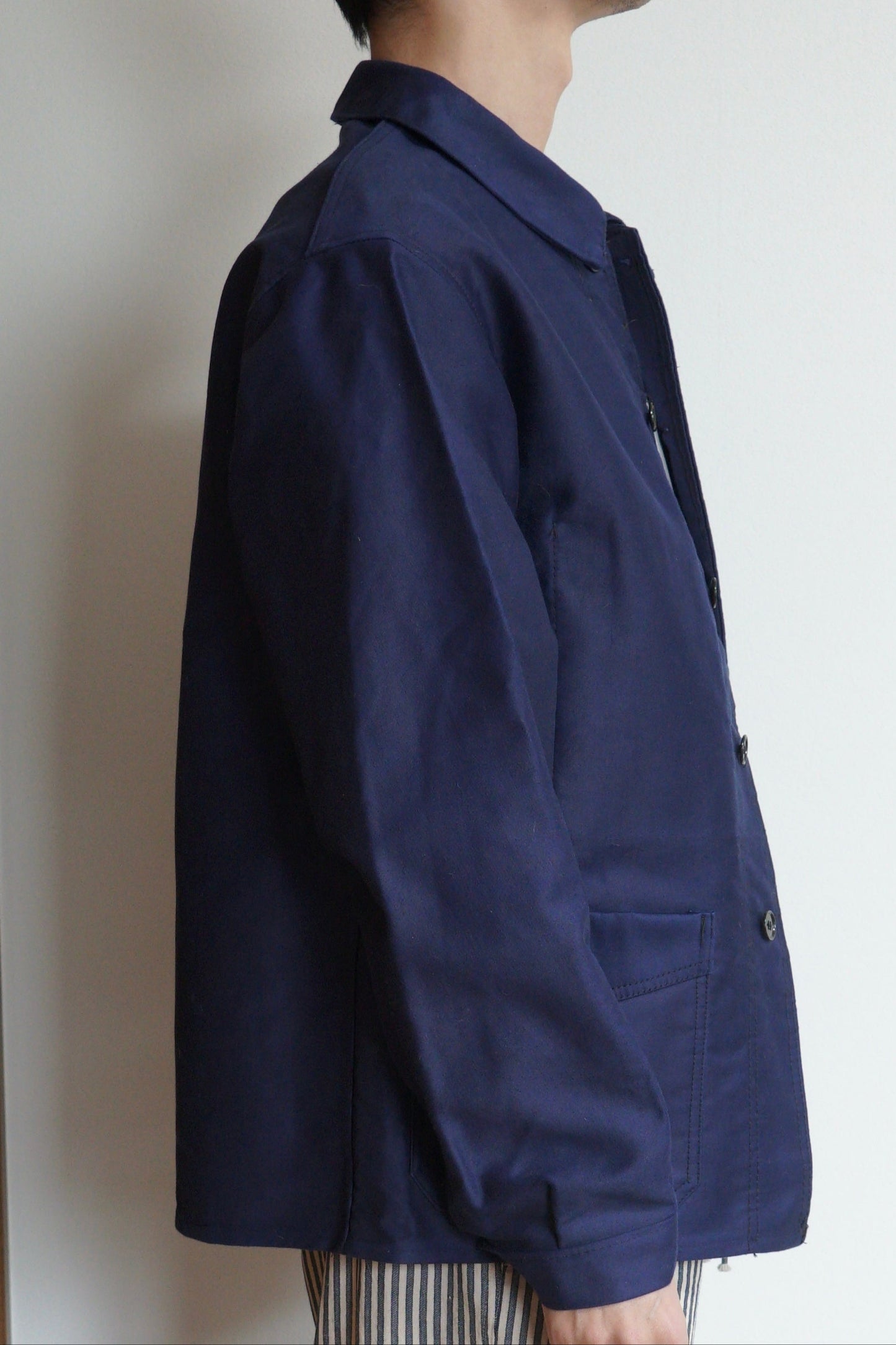 Veste en moleskine bleue des années 40 « A St Michel » DEAD STOCK