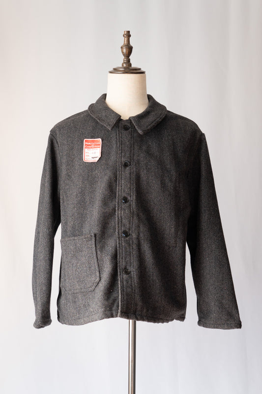 Französische Arbeitsjacke aus Wolle mit Fischgrätenmuster aus den 50er Jahren