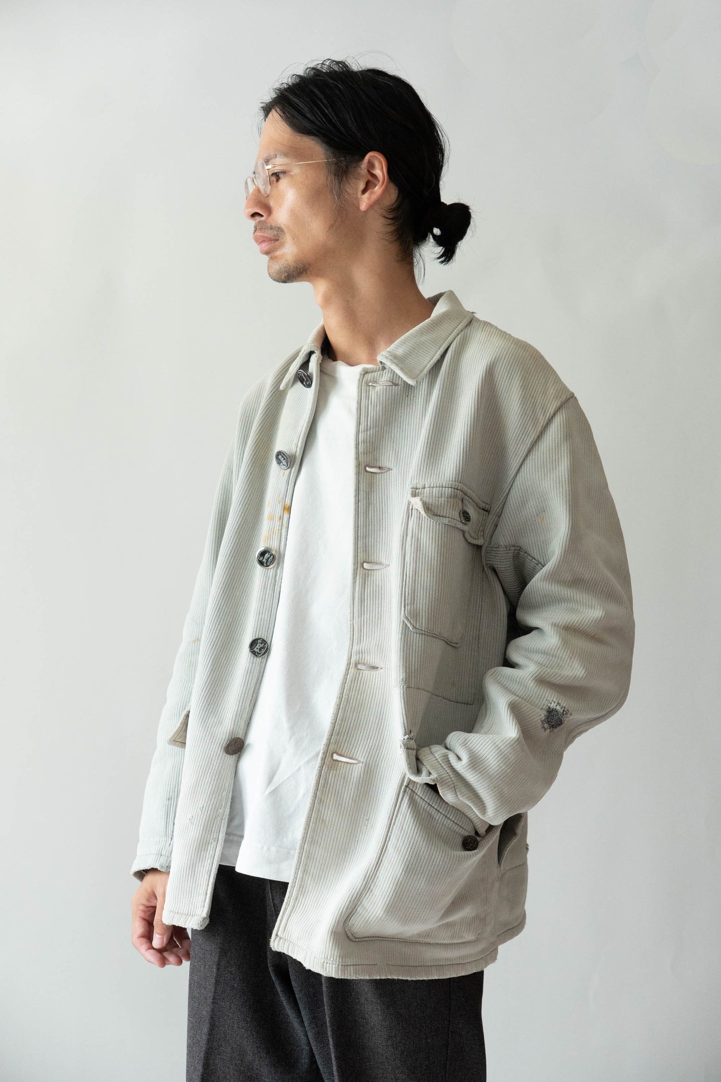 50s LE MONT ST MICHEL COTTON PIQUE HUNTING JACKET