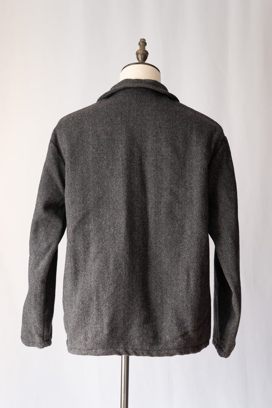 Französische Arbeitsjacke aus Wolle mit Fischgrätenmuster aus den 50er Jahren