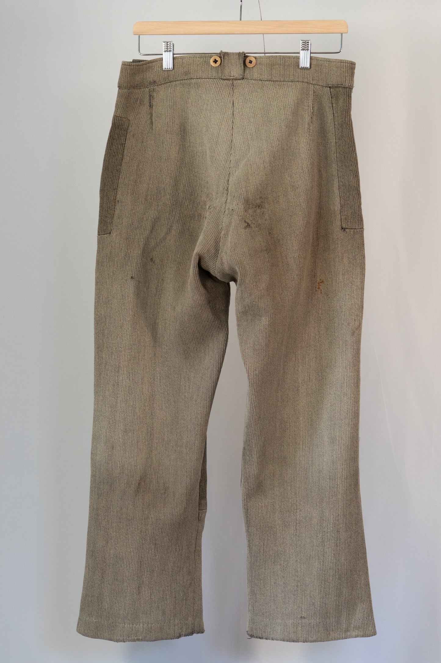 50s French Work Cotton Pique Brown Salt&Pepper Patch Work