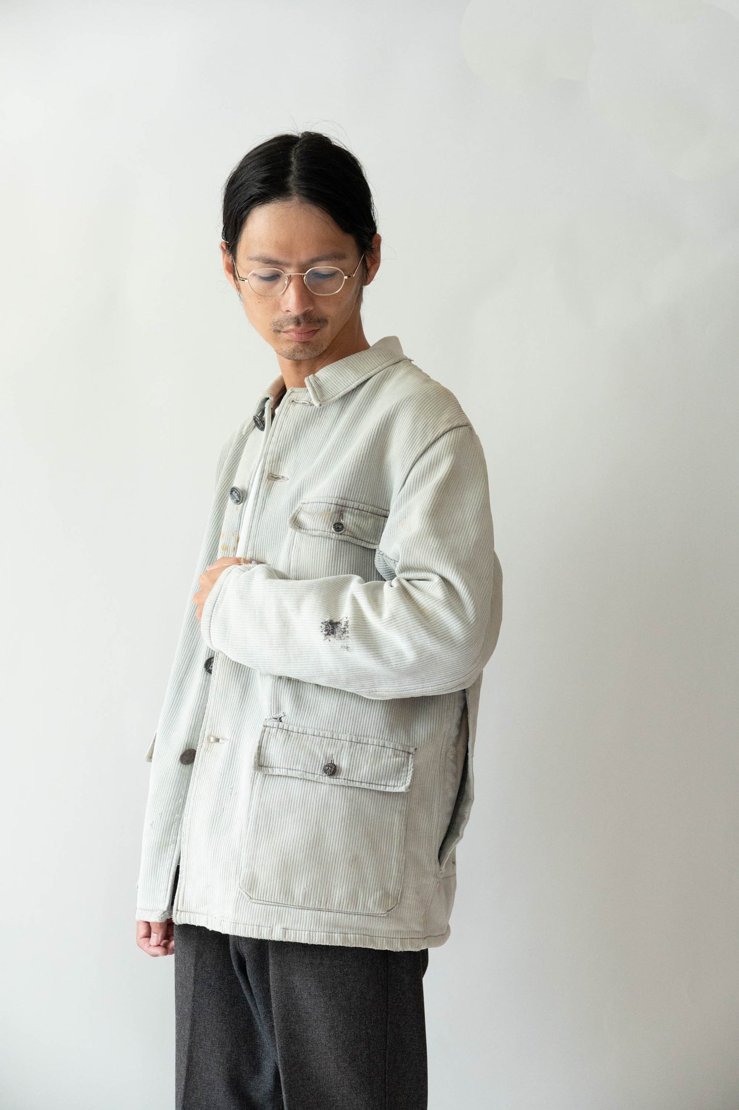 50s LE MONT ST MICHEL COTTON PIQUE HUNTING JACKET