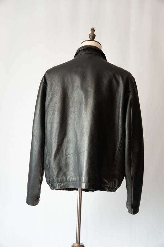 Französische Vintage-Pilotenlederjacke „GVF” aus den 70er Jahren