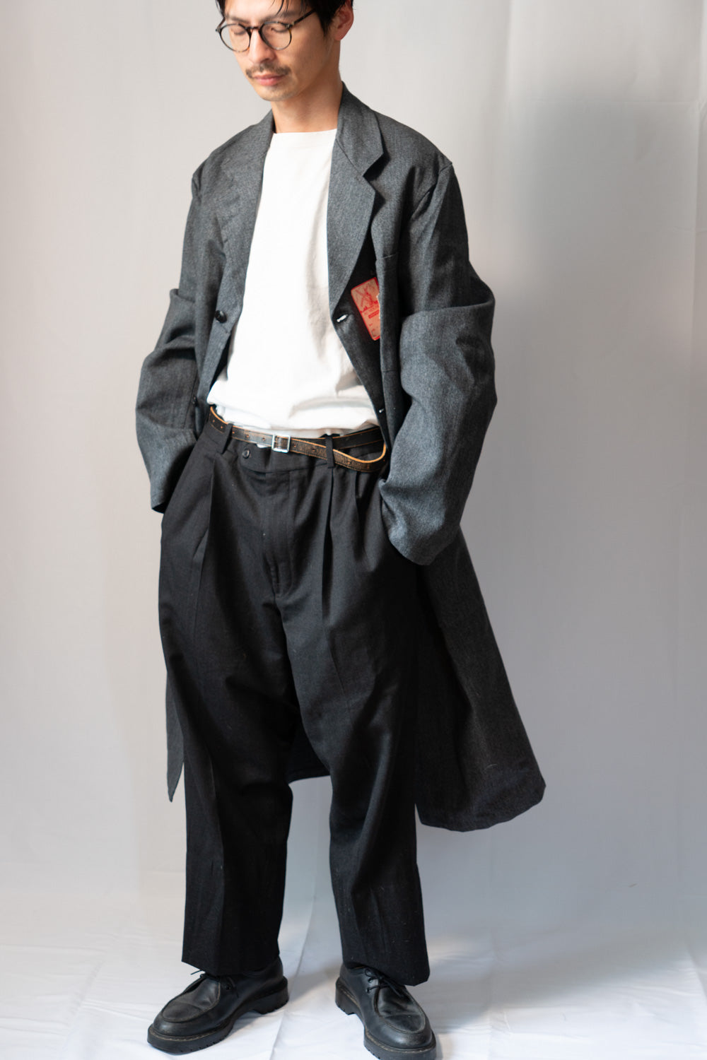50 Schwarzer Chambray-Ateliermantel „AU MOLINEL” DEAD STOCK