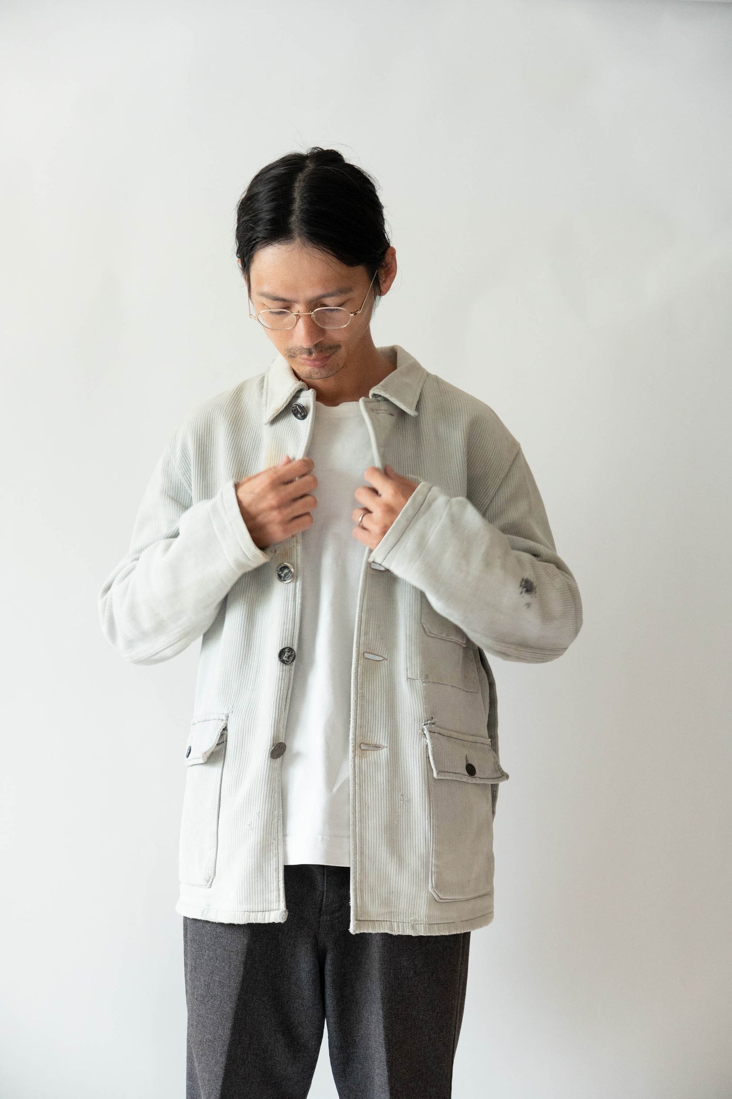 50s LE MONT ST MICHEL COTTON PIQUE HUNTING JACKET
