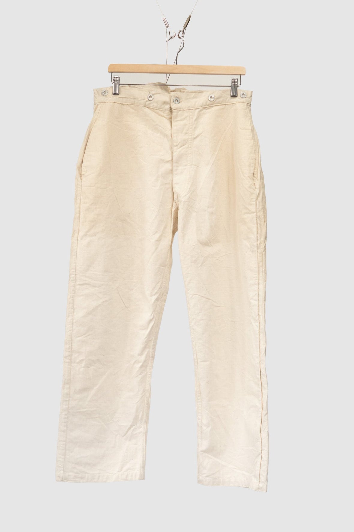 20er Jahre französische Armee Baumwoll-HBT-Bourgeron-Hose DEADSTOCK