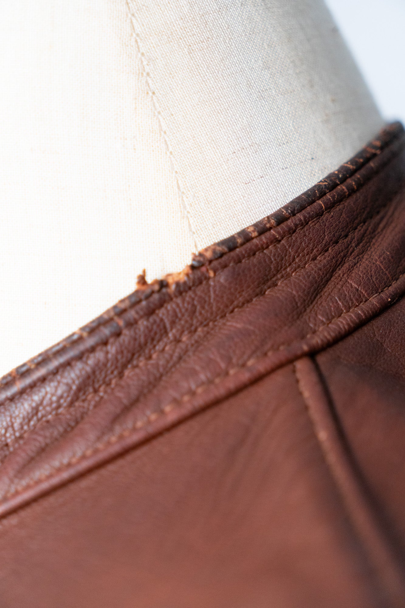 ~40s Sweden Work Goatskin Double Breasted Leather Jacket