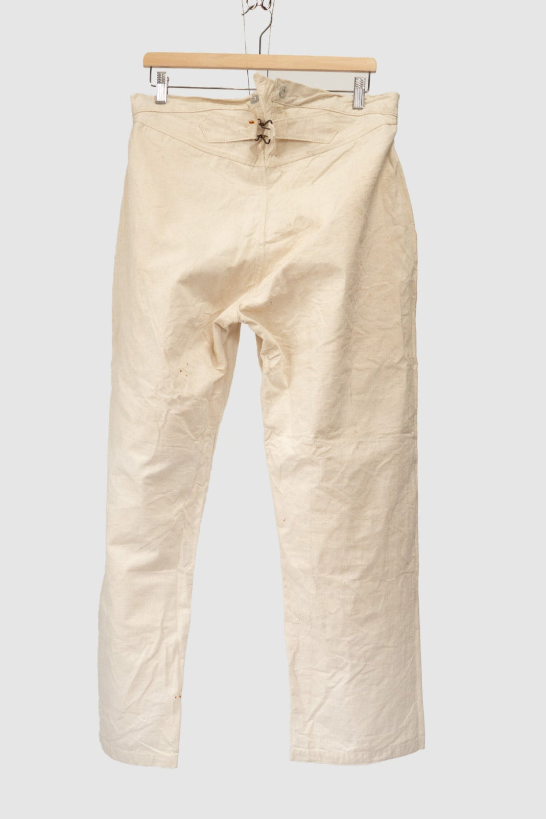 20er Jahre französische Armee Baumwoll-HBT-Bourgeron-Hose DEADSTOCK