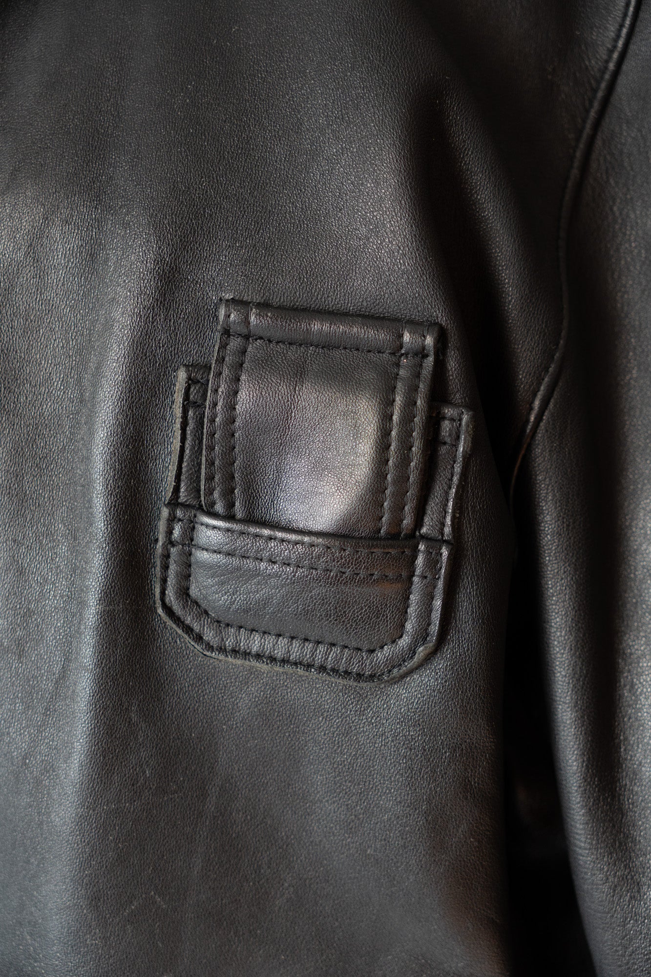 Veste de pilote civile française vintage des années 70 en cuir « GVF »