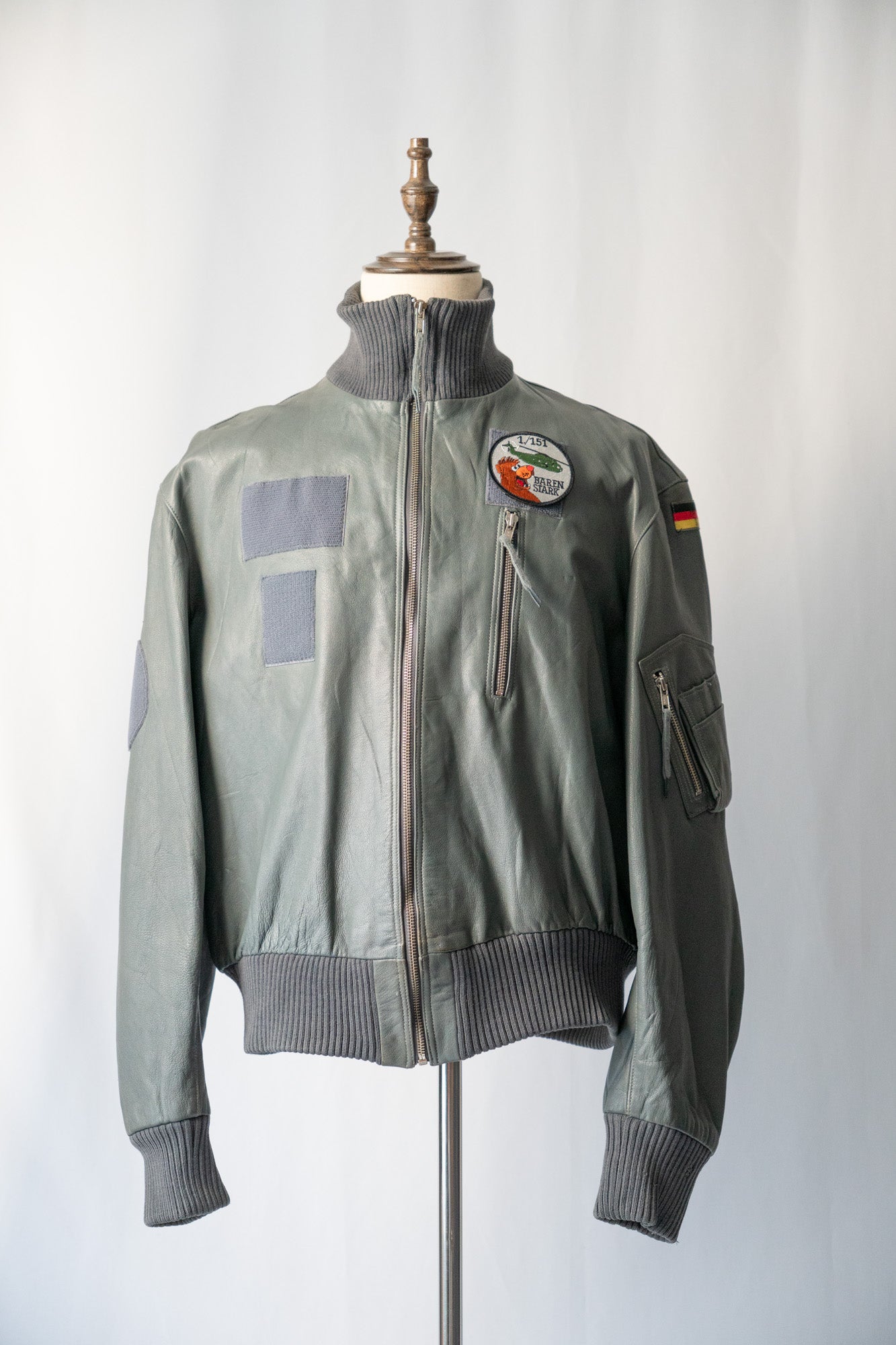 Veste de pilote en cuir de chèvre BLW ouest-allemande des années 90