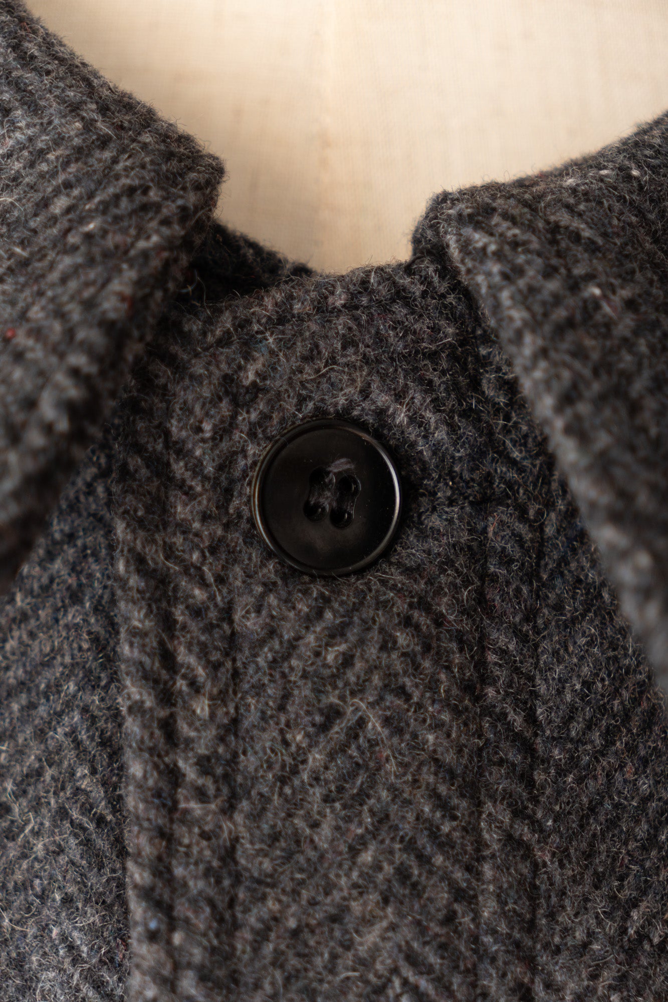 Veste de travail française en laine à chevrons des années 50