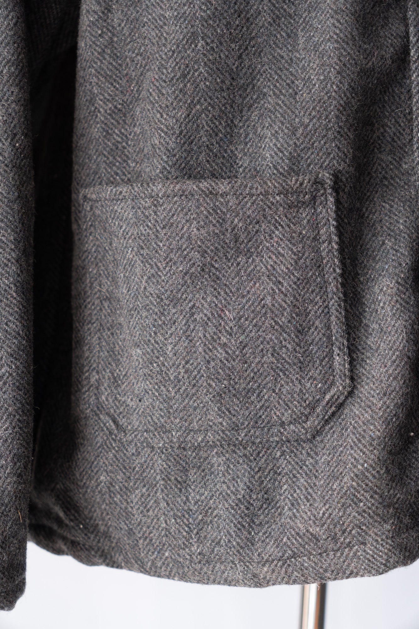 Veste de travail française en laine à chevrons des années 50