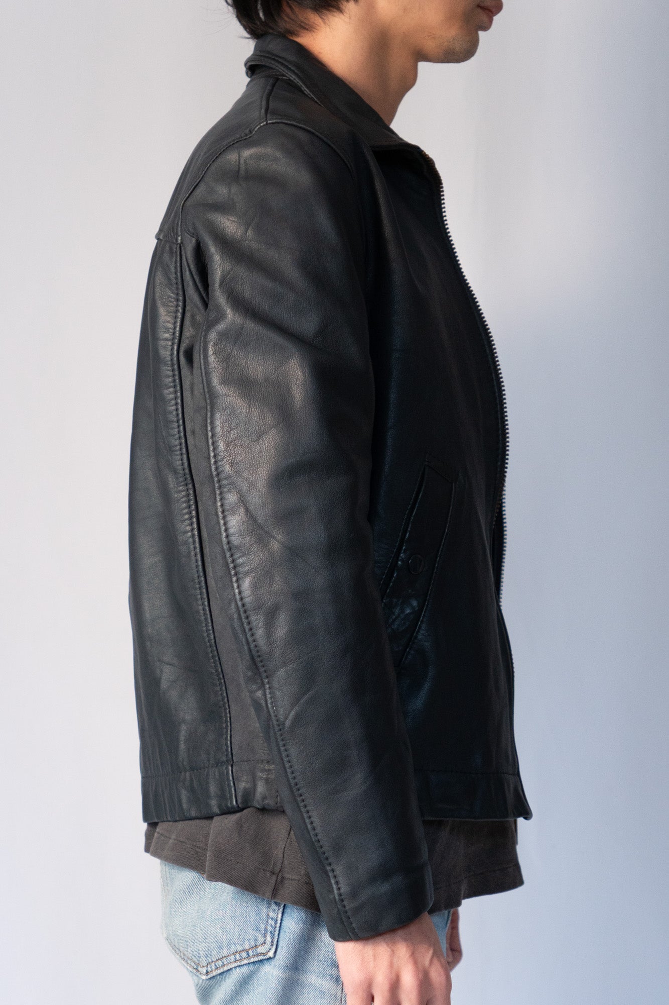Veste de pilote française vintage des années 70 Civilian « cuir »