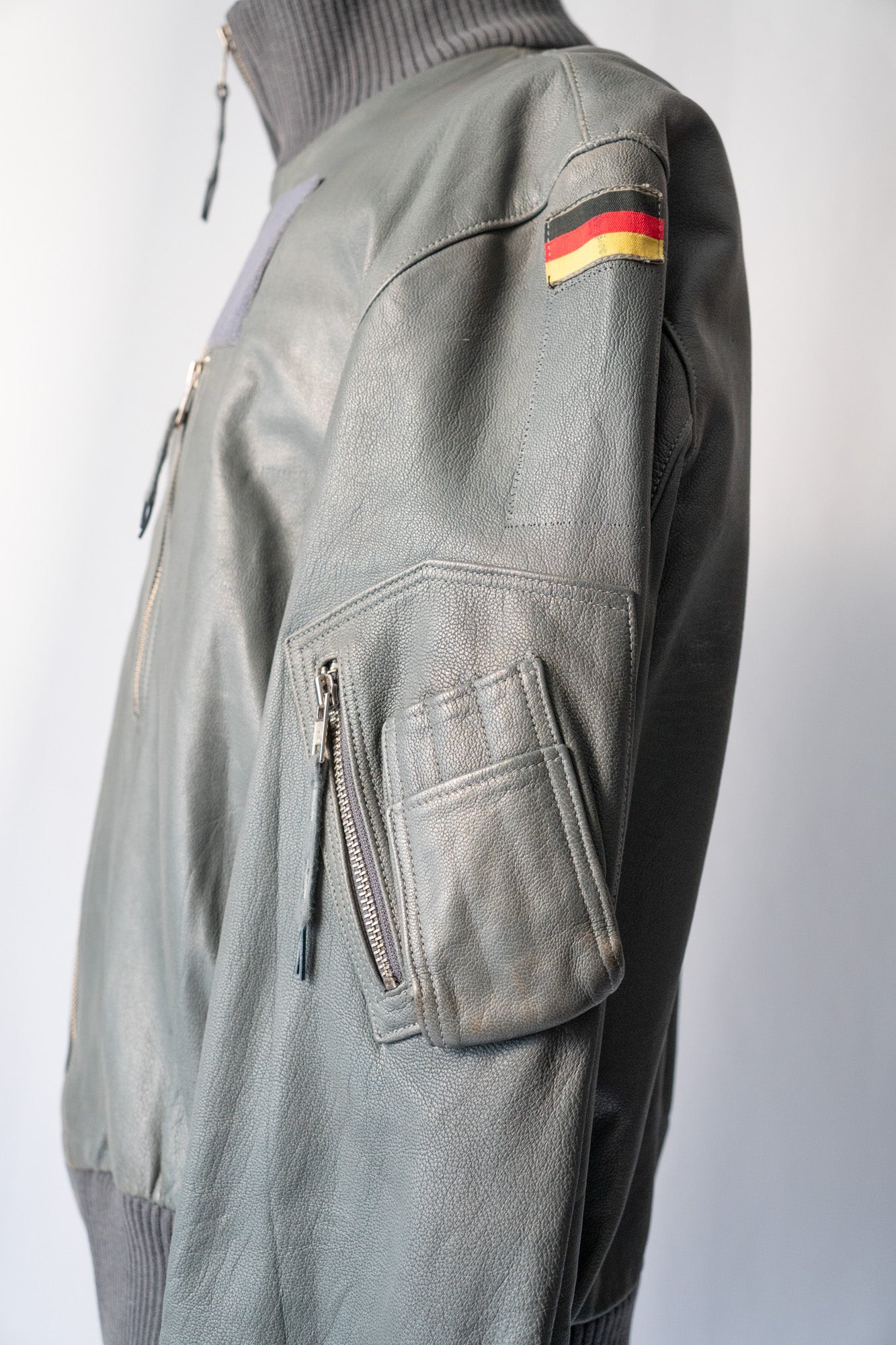 Veste de pilote en cuir de chèvre BLW ouest-allemande des années 90