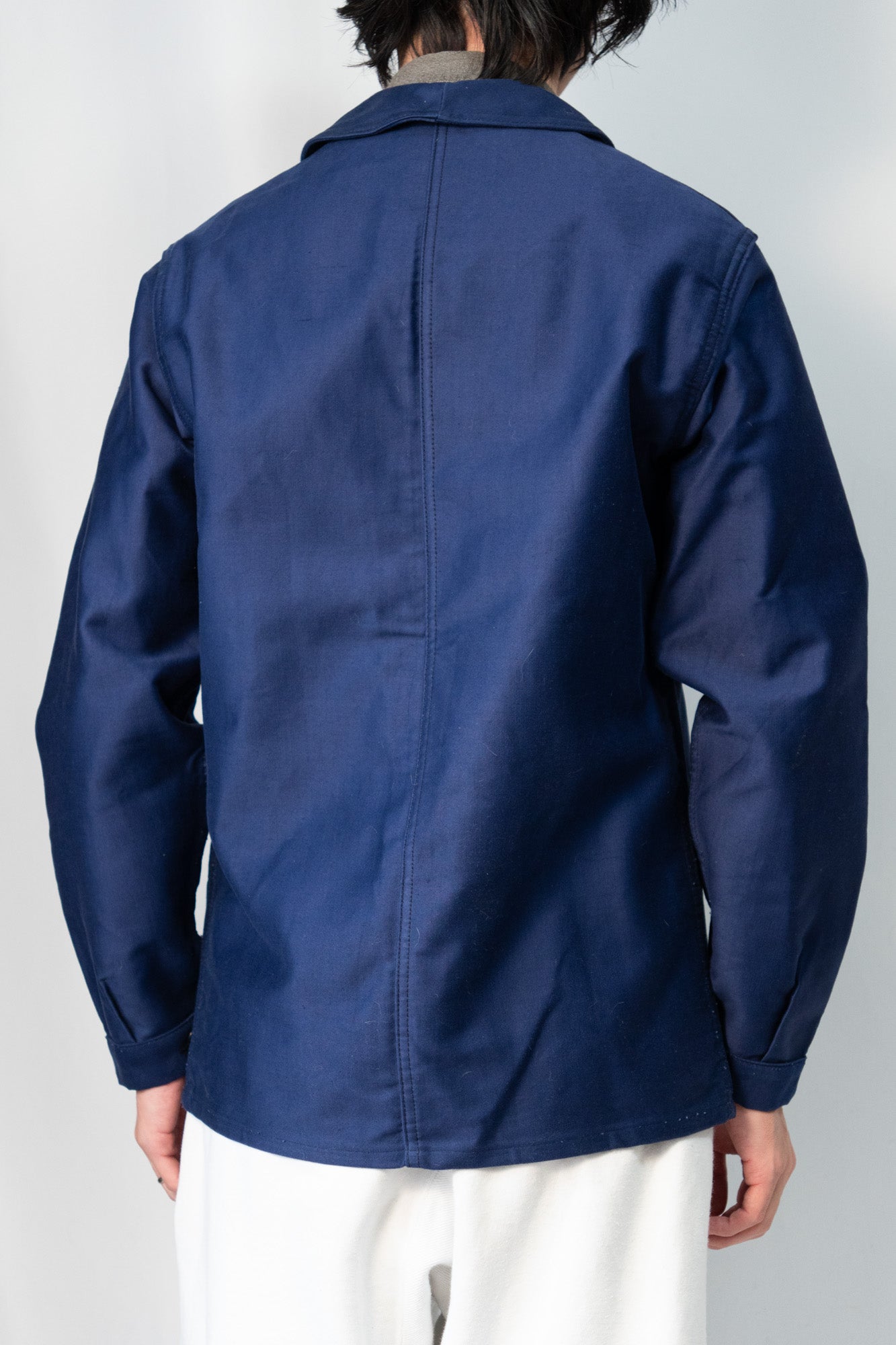 Veste de travail française en moleskine bleue des années 40 « Le Mont St Mitchel » Deadstock taille 44