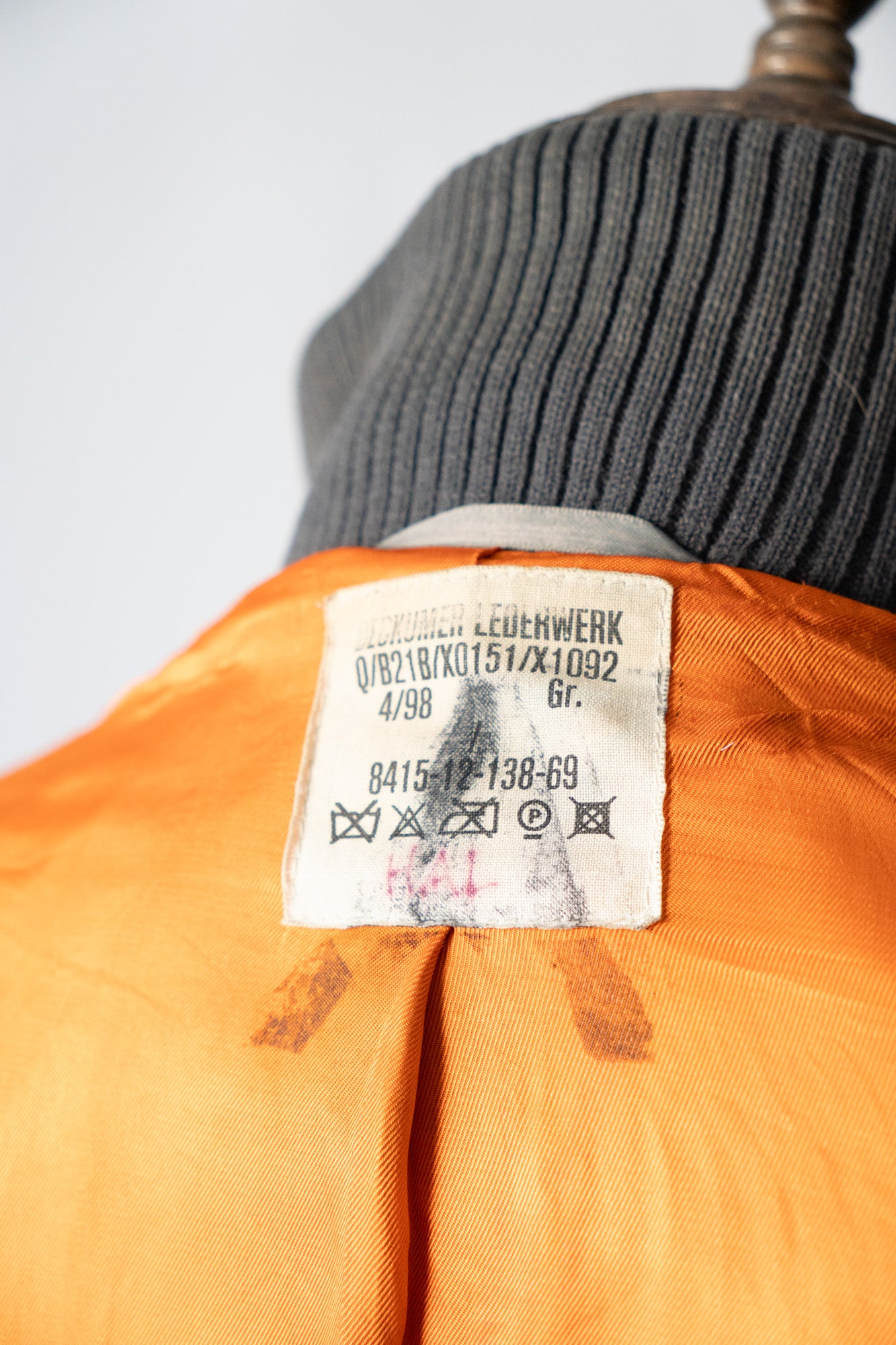 Veste de pilote en cuir de chèvre BLW ouest-allemande des années 90