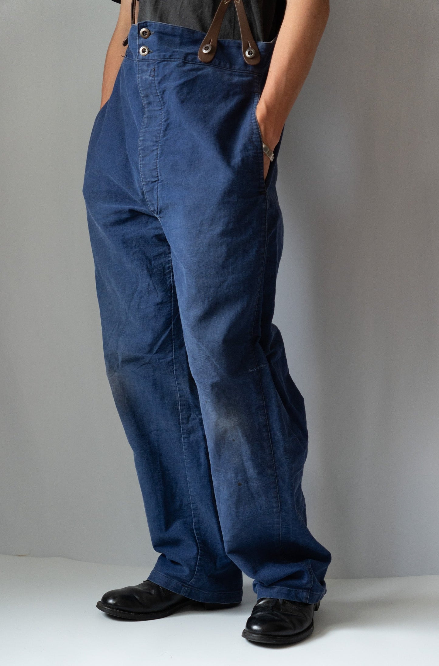 Pantalon de travail français en sergé de coton des années 40 « Saint-Georges »