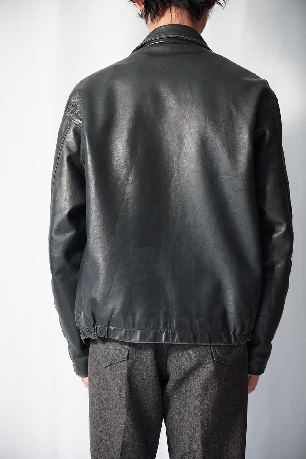 Veste en cuir de pilote de l'armée de l'air française des années 70 « CASSI K6 » en cuir d'agneau