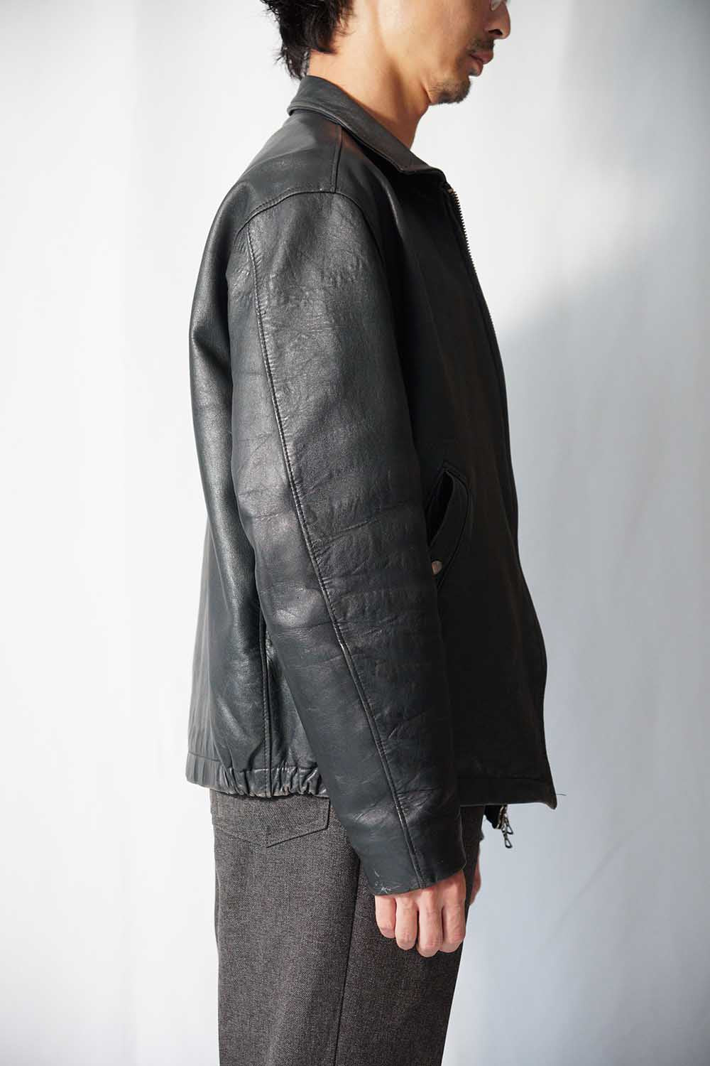 Veste en cuir de pilote de l'armée de l'air française des années 70 « CASSI K6 » en cuir d'agneau