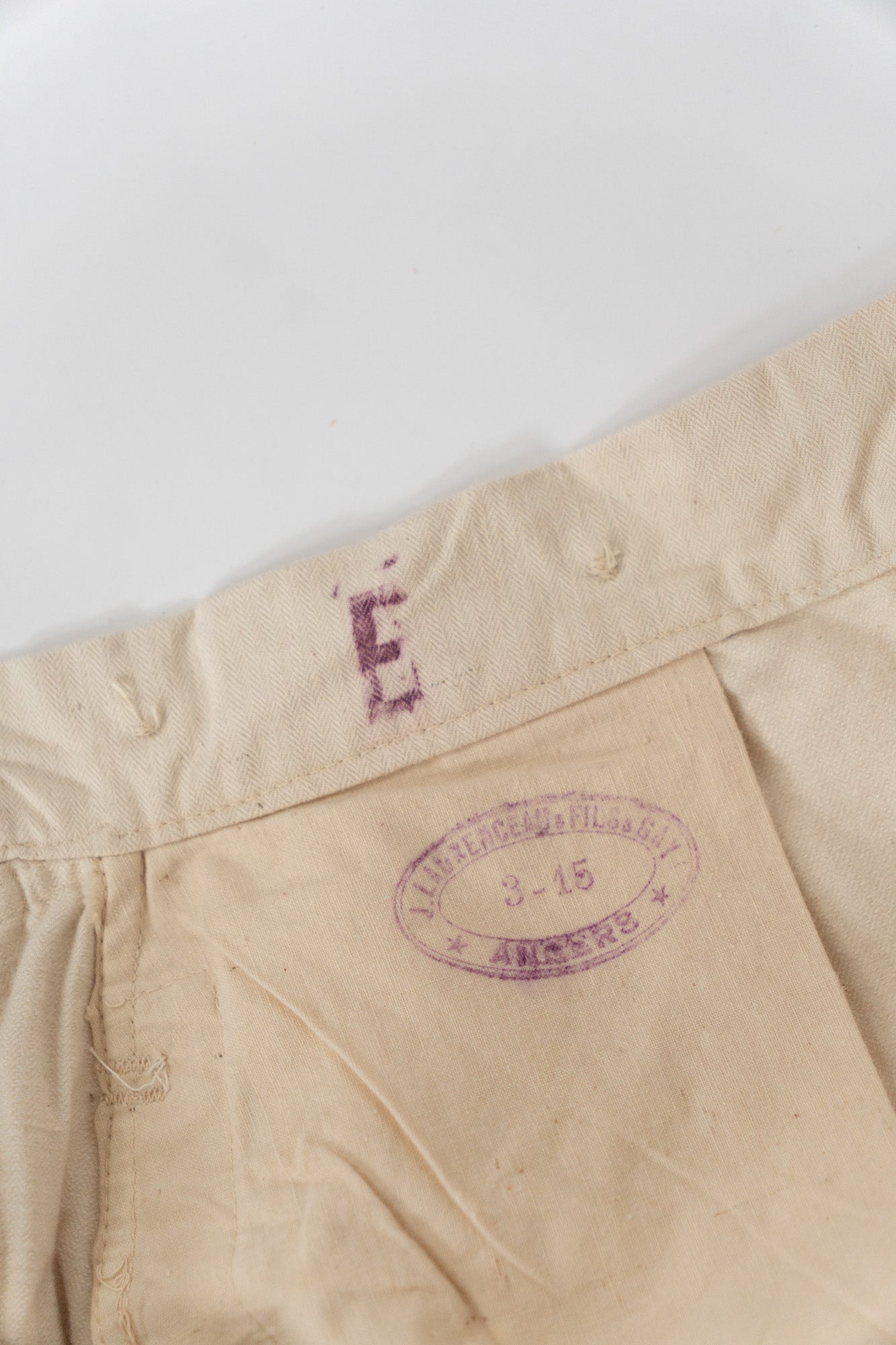 20er Jahre französische Armee Baumwoll-HBT-Bourgeron-Hose DEADSTOCK