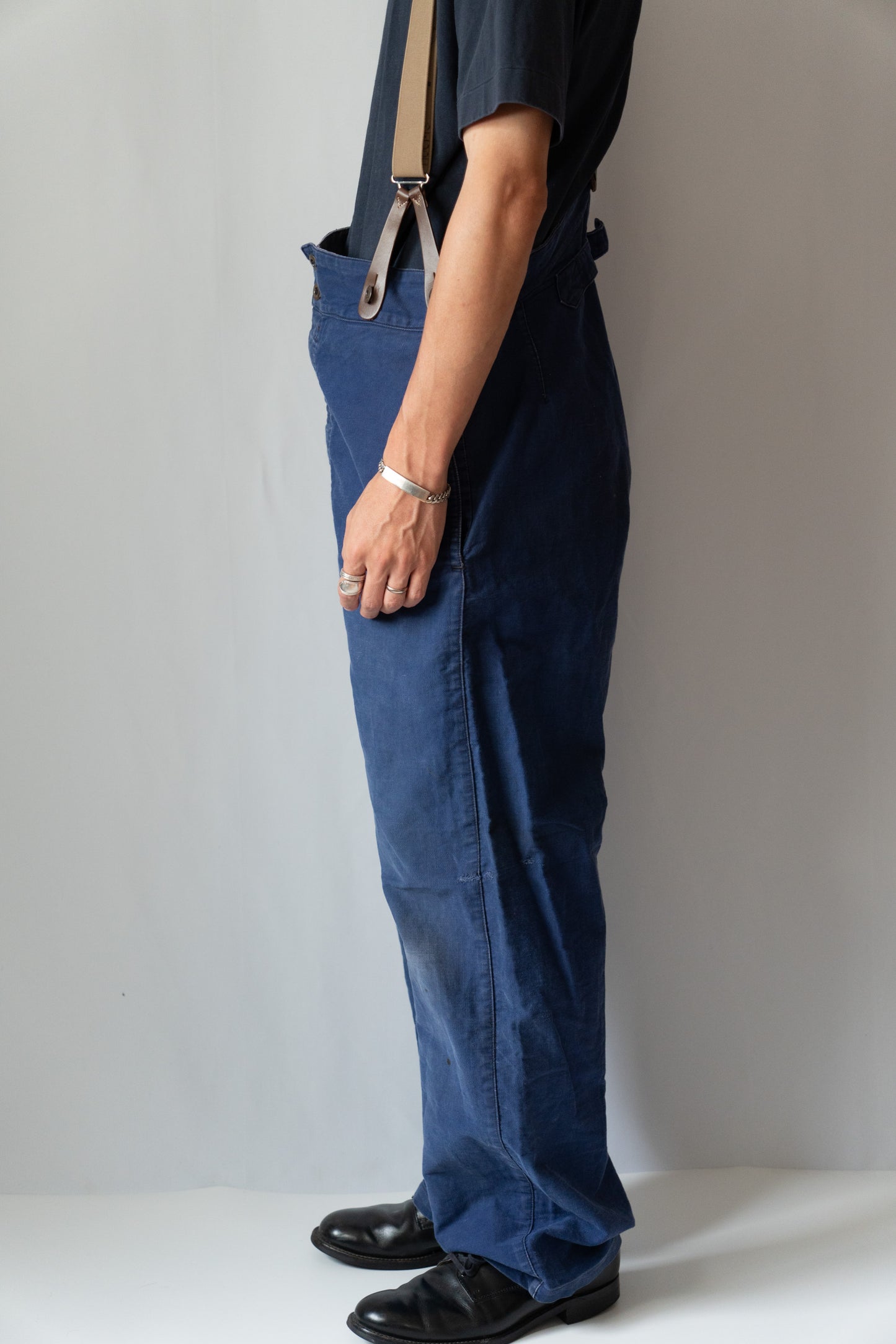 Pantalon de travail français en sergé de coton des années 40 « Saint-Georges »