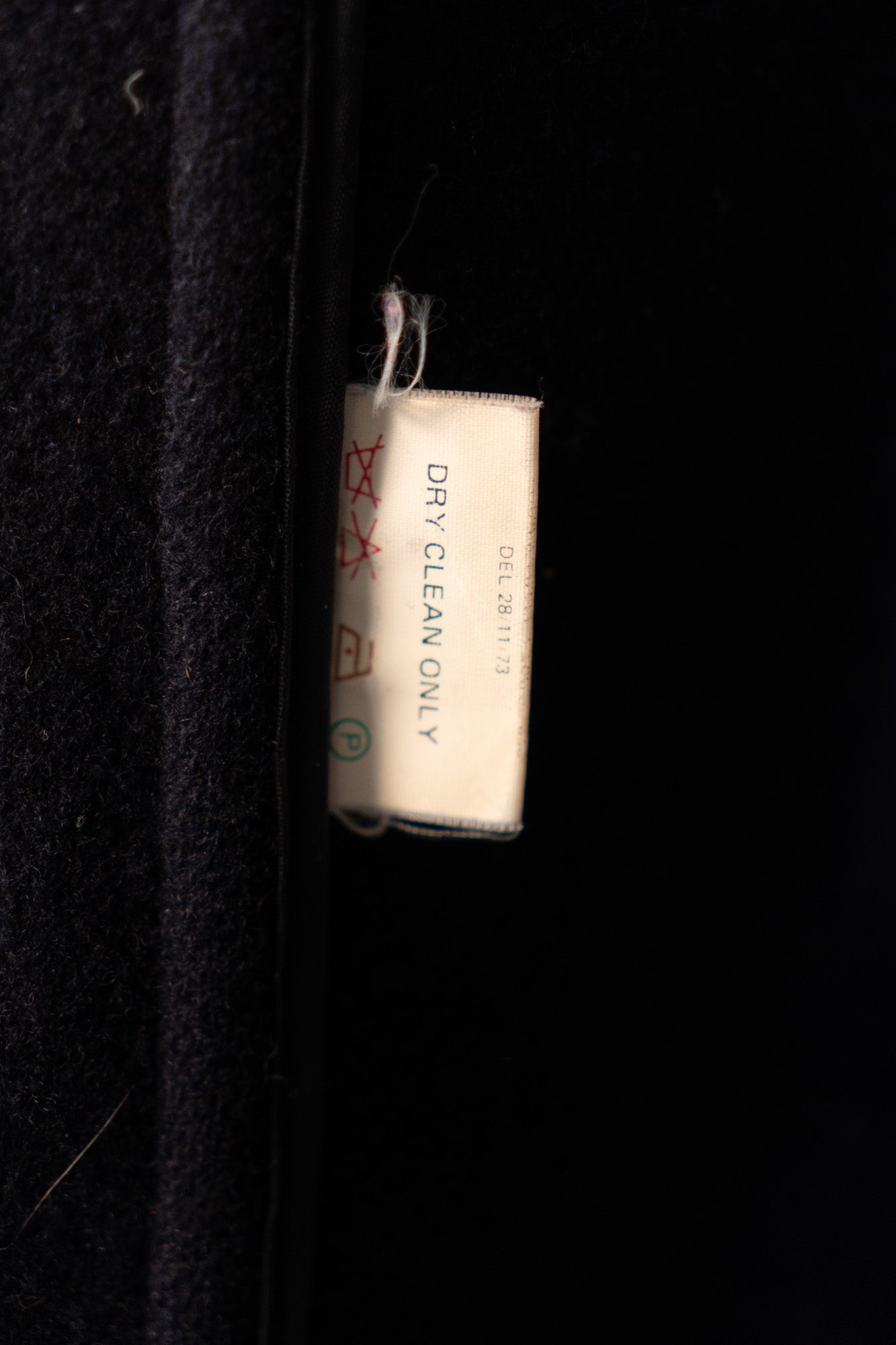 Manteau duffle-coat en laine à chevrons Invertere des années 90