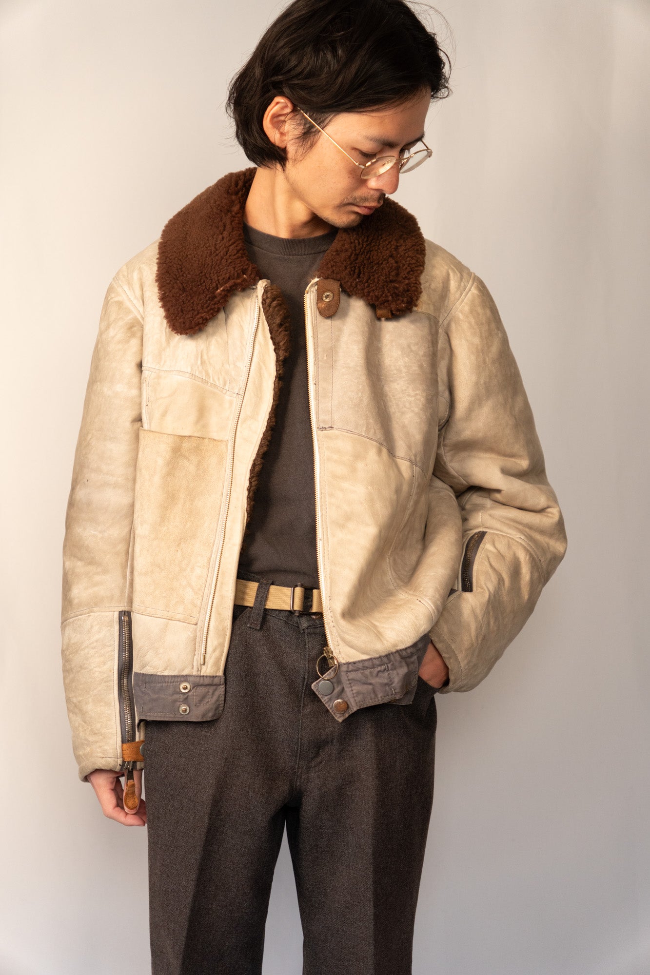 Veste en peau de mouton Kanal de la Luftwaffe allemande des années 40
