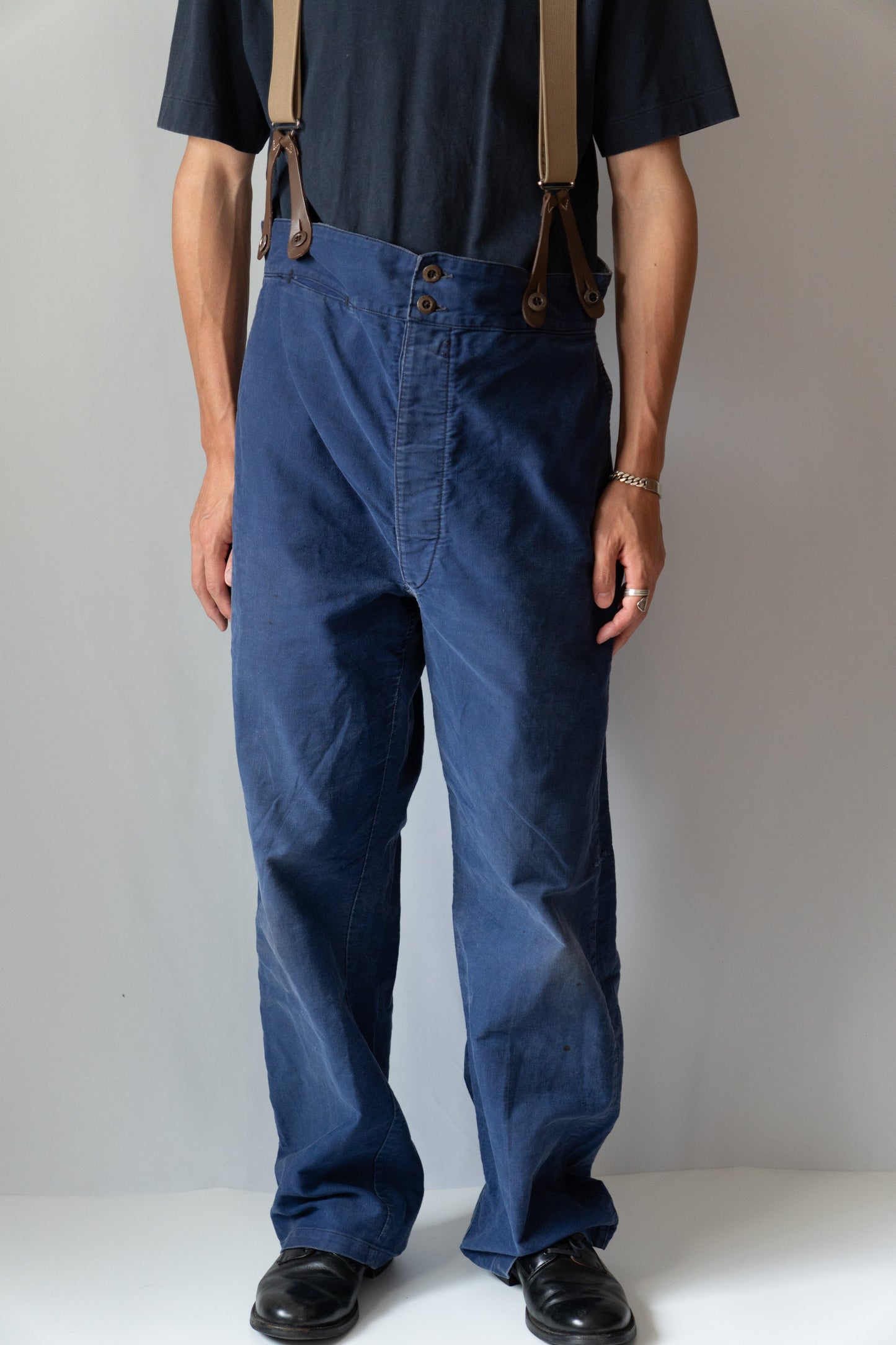Pantalon de travail français en sergé de coton des années 40 « Saint-Georges »